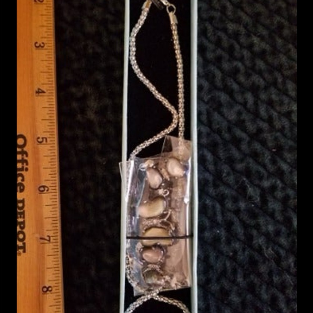 Butterfly Stone Necklace Silver